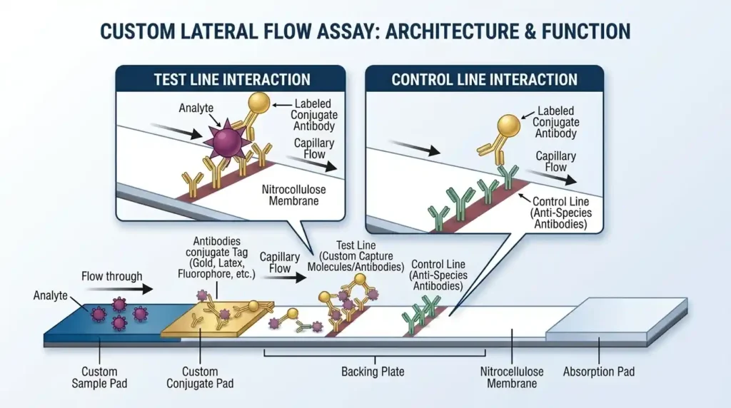 Attogene Custom Lateral Flow Assay Development Services Strip Diagram